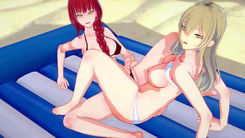 hd boys chainsaw man ova beach episode makima and power have lesbian sex porn