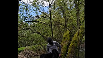 hd outdoor wanking at the river almost caught porn