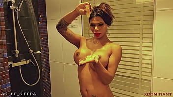 hd beautiful trans ladyboy pissing in the shower porn