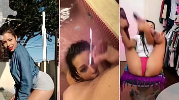 hd brunette training outdoors with her shorts tucked up her ass porn