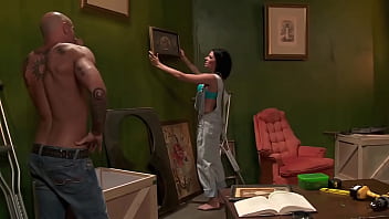 hd the sweaty guy pounds the pierced cunt long and hard before coming on the tattoo on the inside of the sluts lip porn