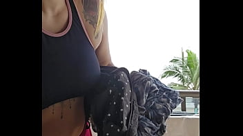 hd showing the funds on the balcony porn