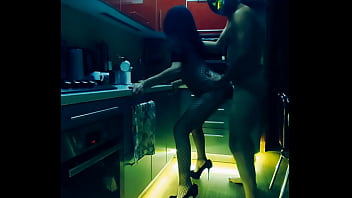 hd beautiful slender wife in erotic bodysuit rough fucked in the kitchen in all positions porn